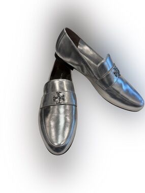 Tory Burch Women’s Every Loafers Silver Metallic Sz 8.5 NIB Ret $398